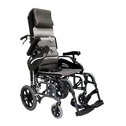 How Much Weight Can A Wheelchair Hold? Karman Healthcare VIP-515-TP-18 Foldable Tilt in Space Space Reclining Transport Wheelchair