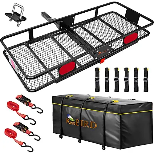 Best Car Roof Box For Transporting Wheelchairs KINGBIRD Upgraded Hitch Mount Folding Cargo Carrier